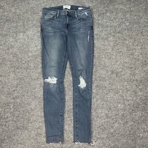 FRAME Jeans Womens Size 28 Blue Denim Le Skinny De Jeanne Distressed Raw Hem